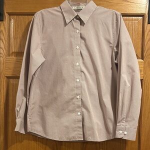 Orvis Women’s Tan & White Gingham Long Sleeve Dress Shirt Size 10, Easy Care